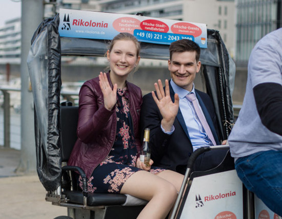 Champagne rickshaw ride through Cologne