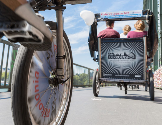Champagne rickshaw ride through Cologne